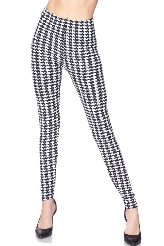 Brushed Houndstooth Print Leggings – Infinity Lace Boutique