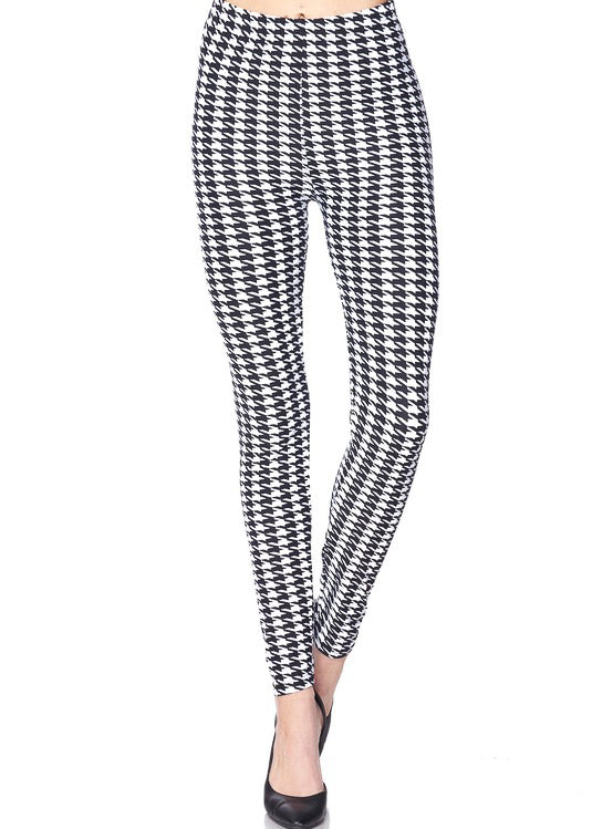 Brushed Houndstooth Print Leggings – Infinity Lace Boutique
