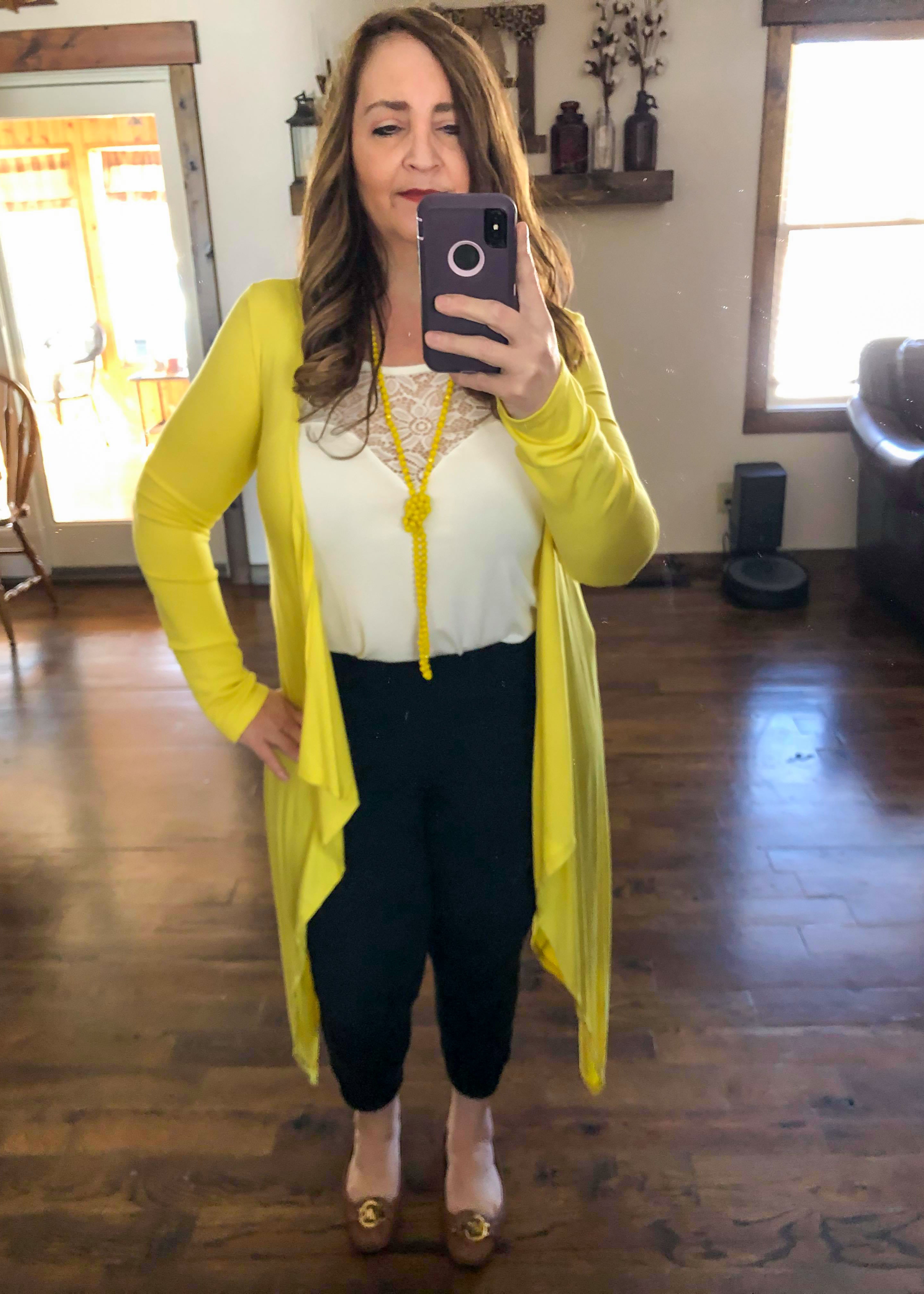 Yellow hot sale duster cardigan