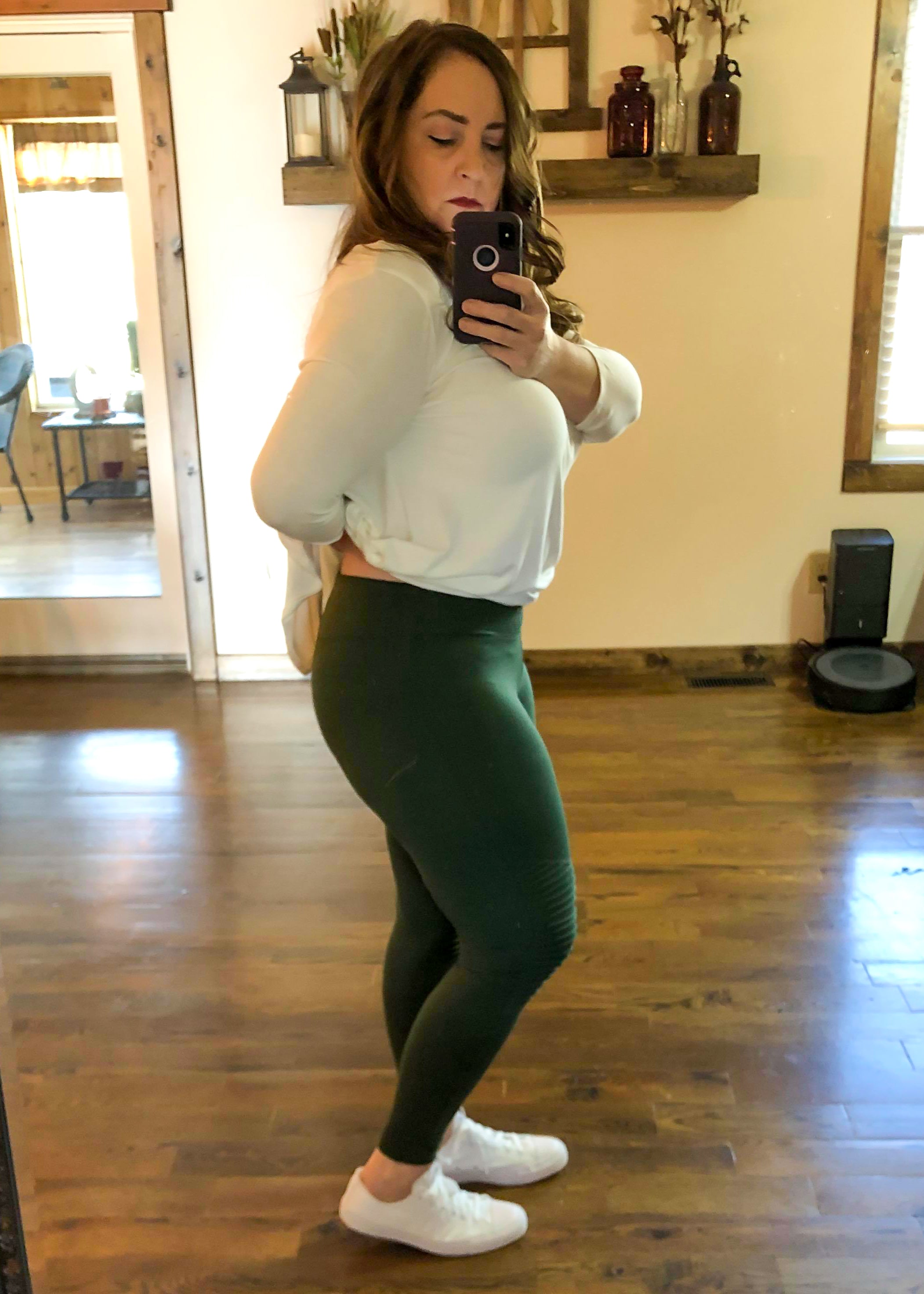 Army green shop moto leggings